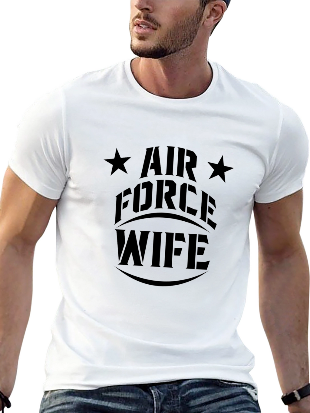 Air Force Wife Graphic T-Shirt - Black