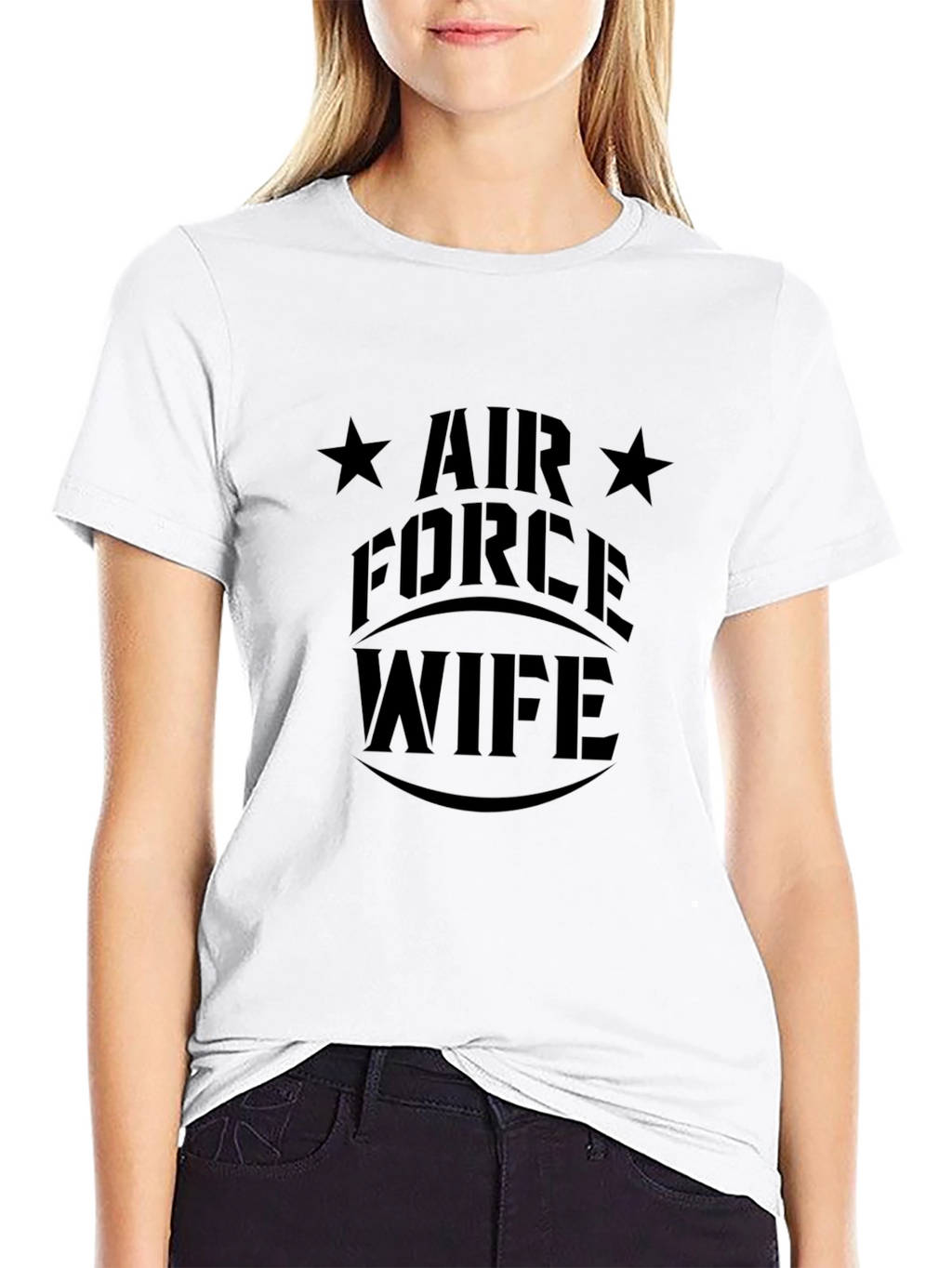 Air Force Wife Graphic T-Shirt - Black