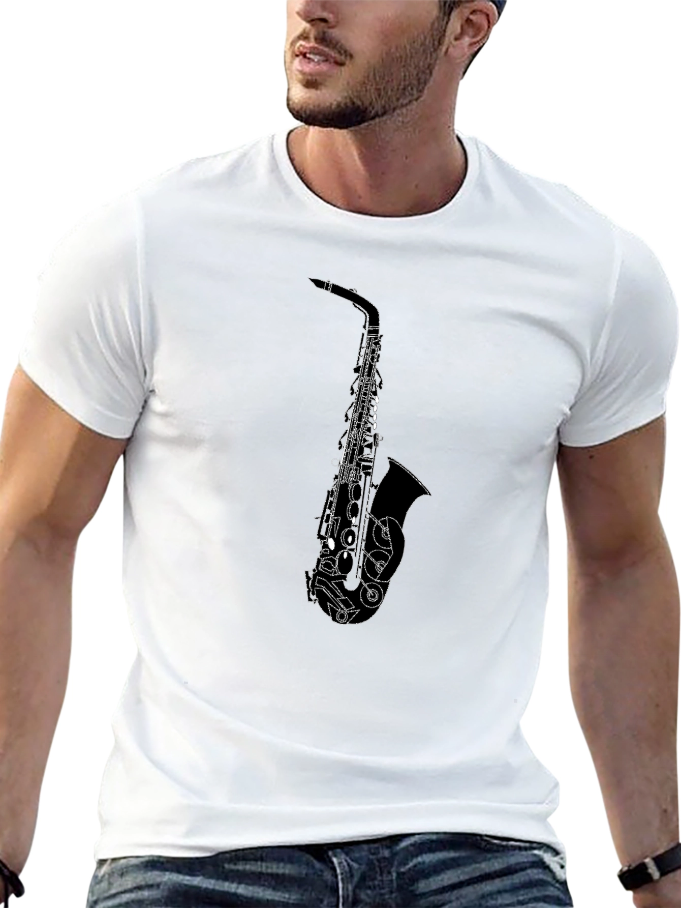 Saxophone Graphic Tee - Stylish Music Lovers Shirt