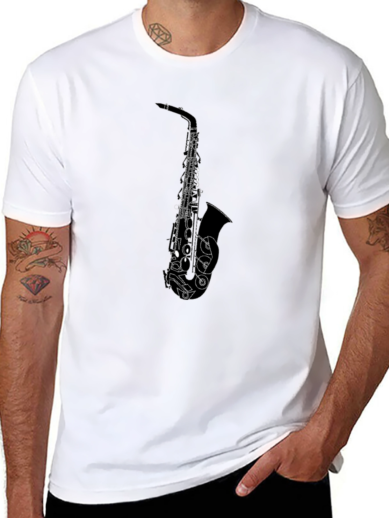 Saxophone Graphic Tee - Stylish Music Lovers Shirt