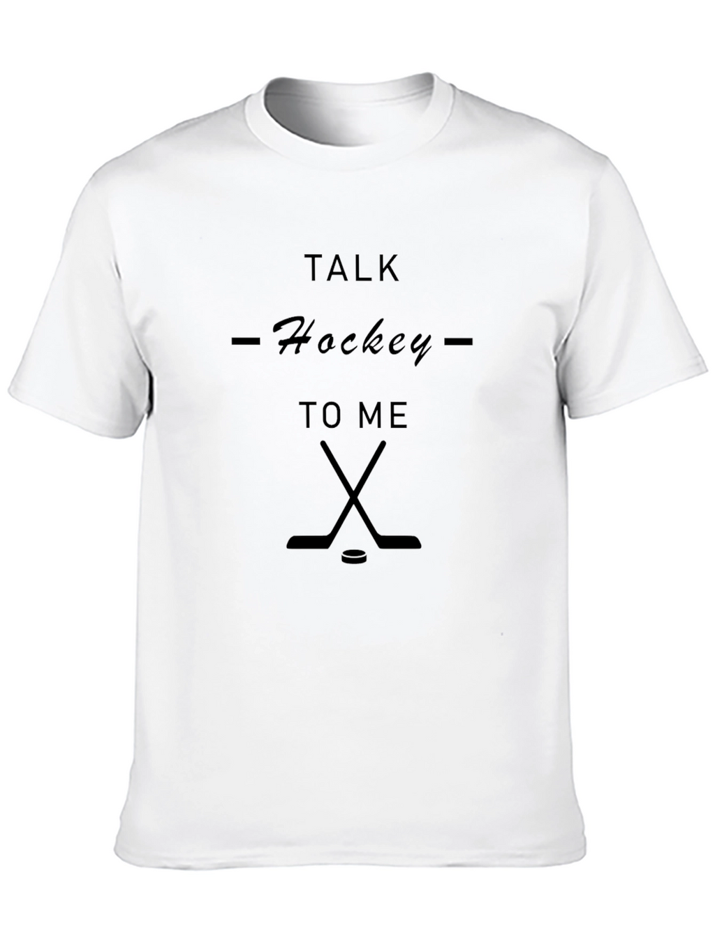 Talk Hockey to Me Black Graphic Tee