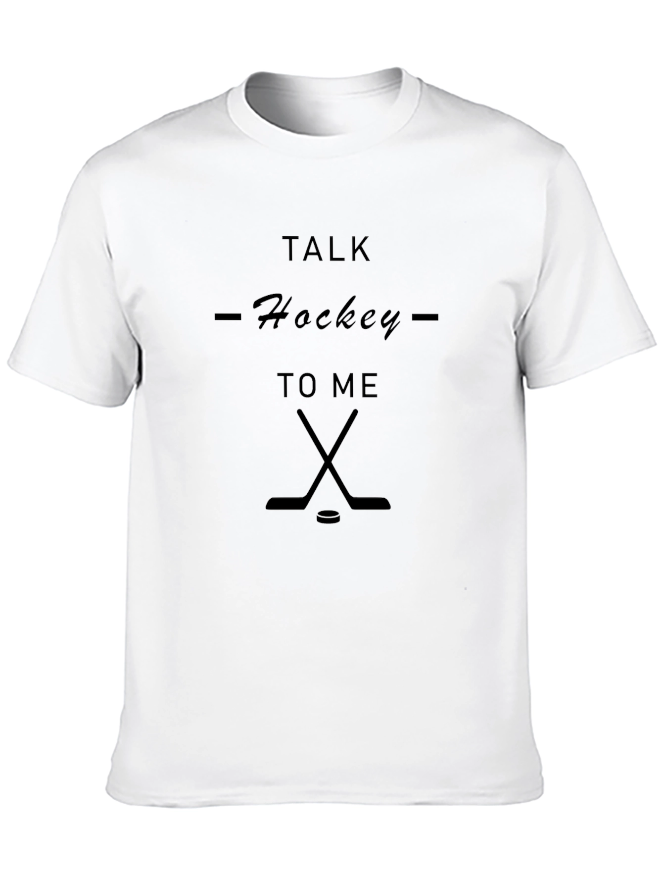 Talk Hockey to Me Black Graphic Tee
