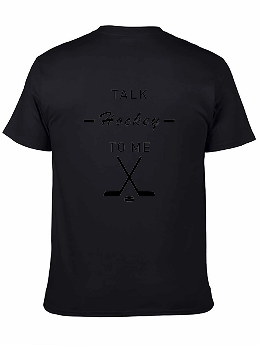 Talk Hockey to Me Black Graphic Tee