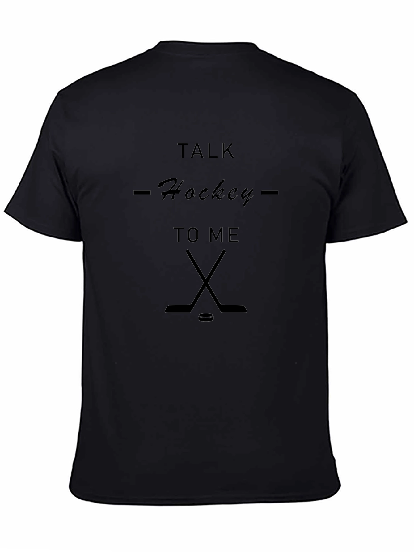 Talk Hockey to Me Black Graphic Tee