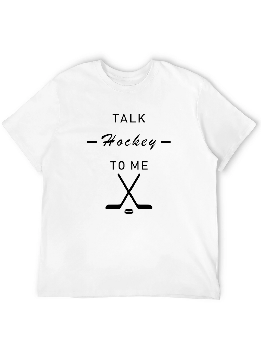 Talk Hockey to Me Black Graphic Tee