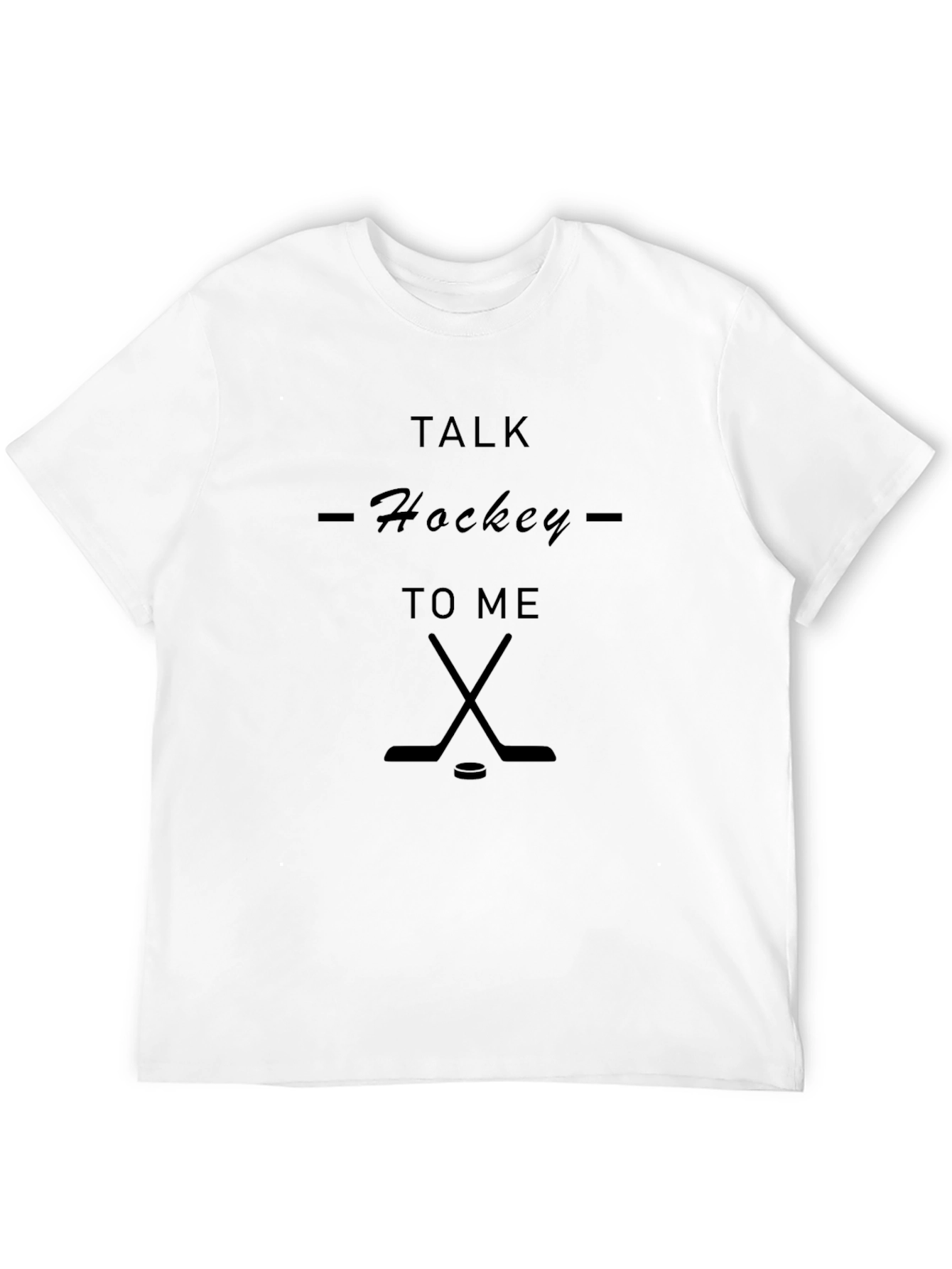Talk Hockey to Me Black Graphic Tee