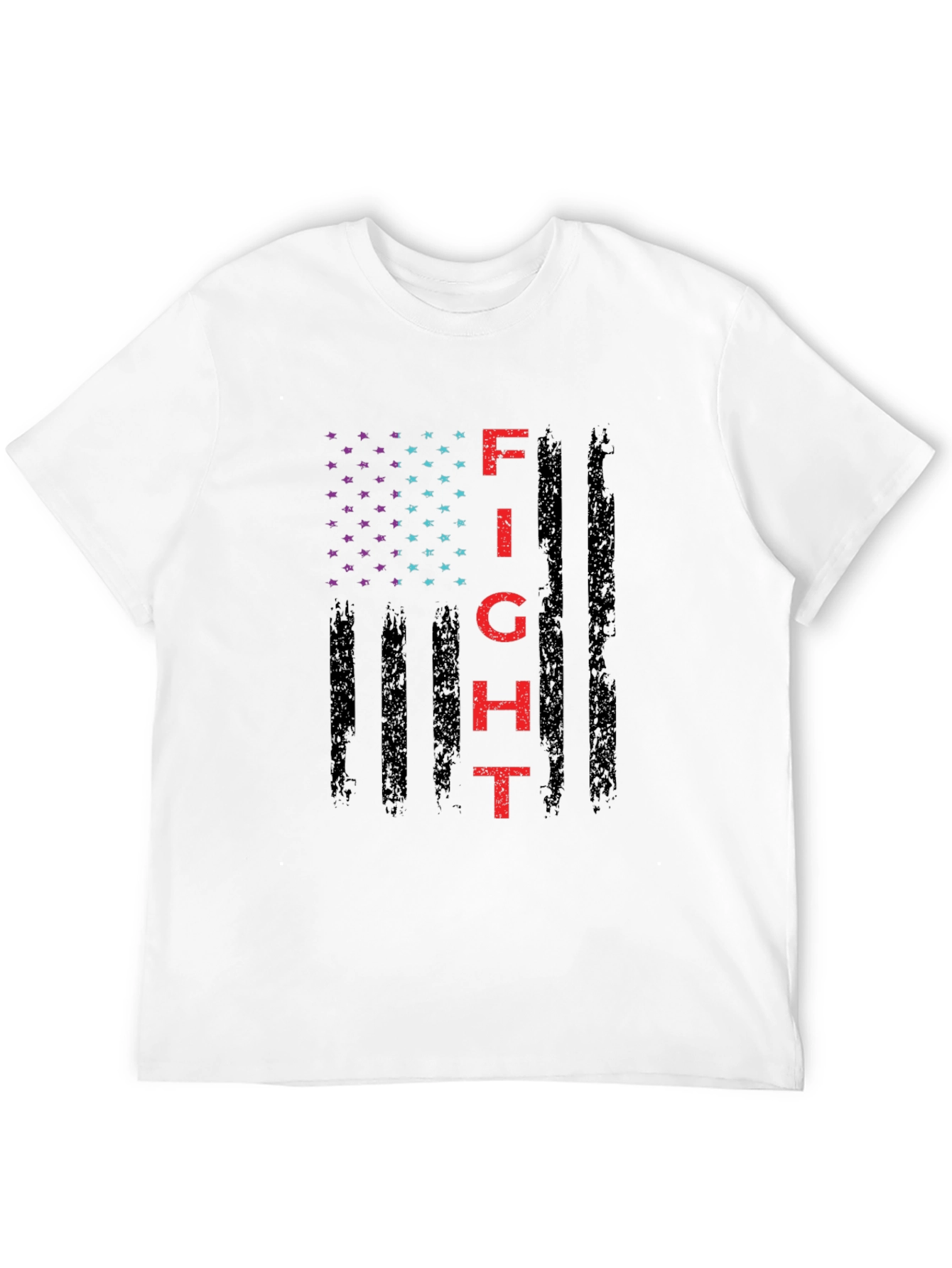 Fight Graphic T-Shirt - Patriotic American Flag Design