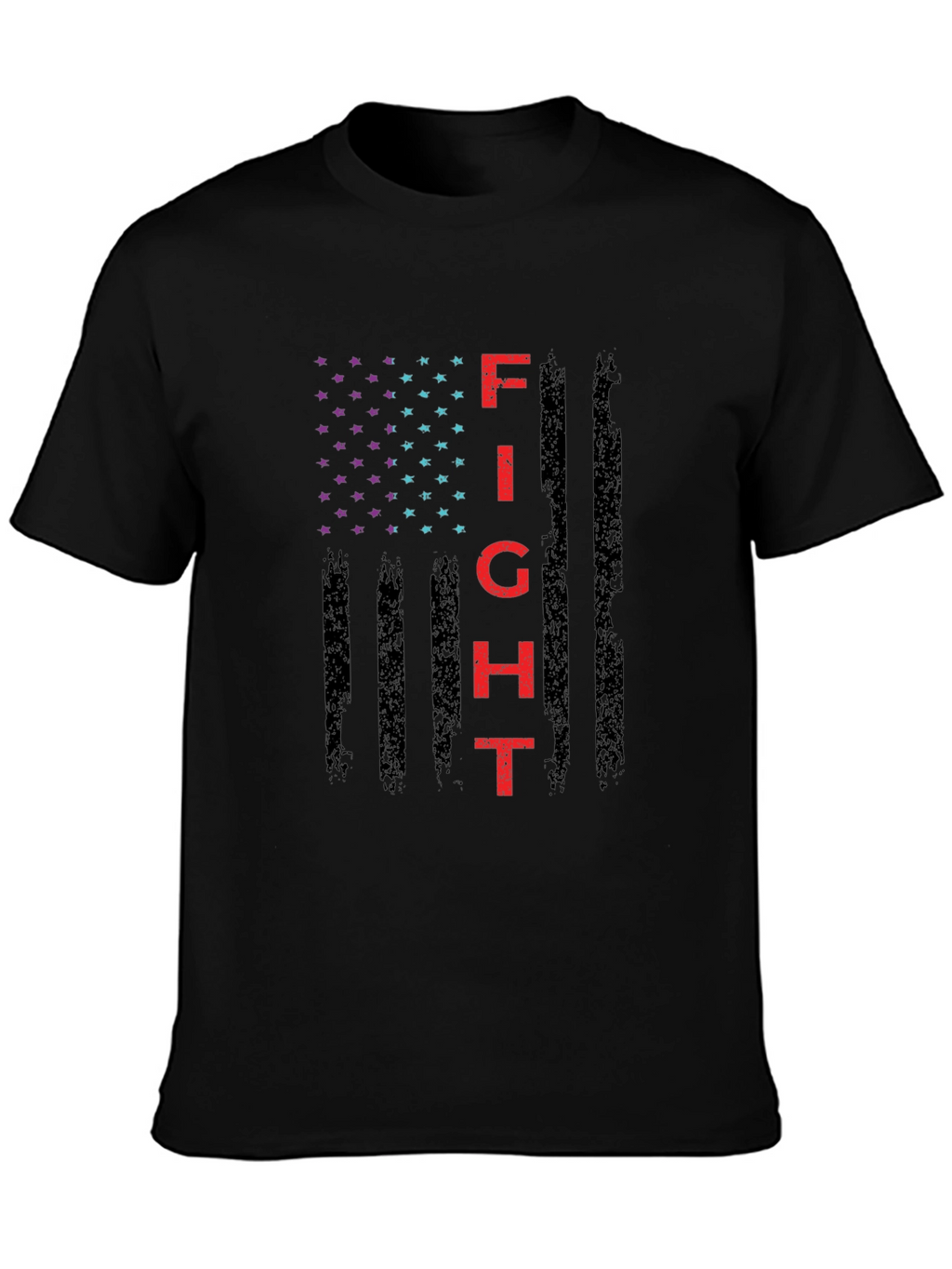 Fight Graphic T-Shirt - Patriotic American Flag Design
