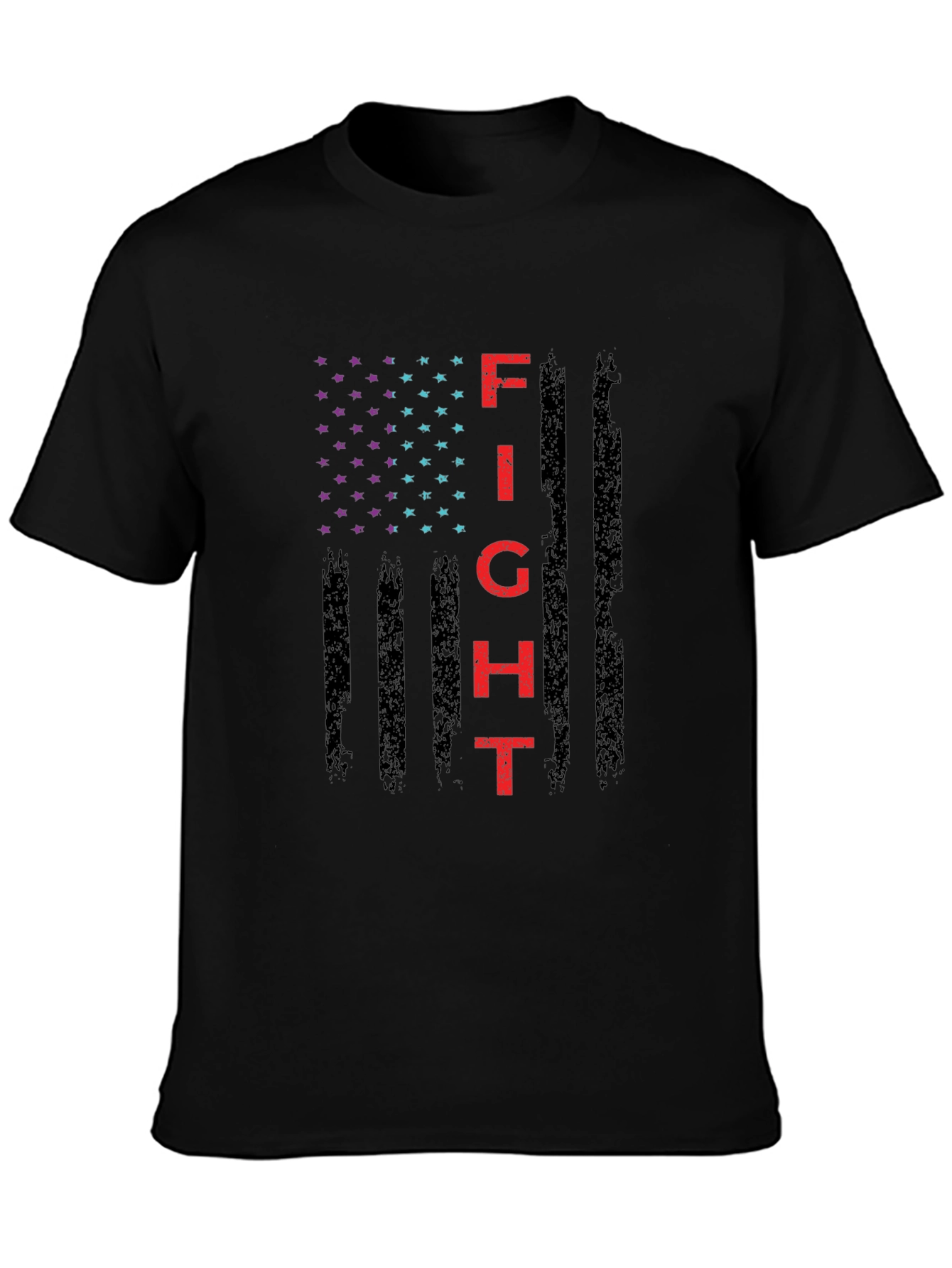 Fight Graphic T-Shirt - Patriotic American Flag Design