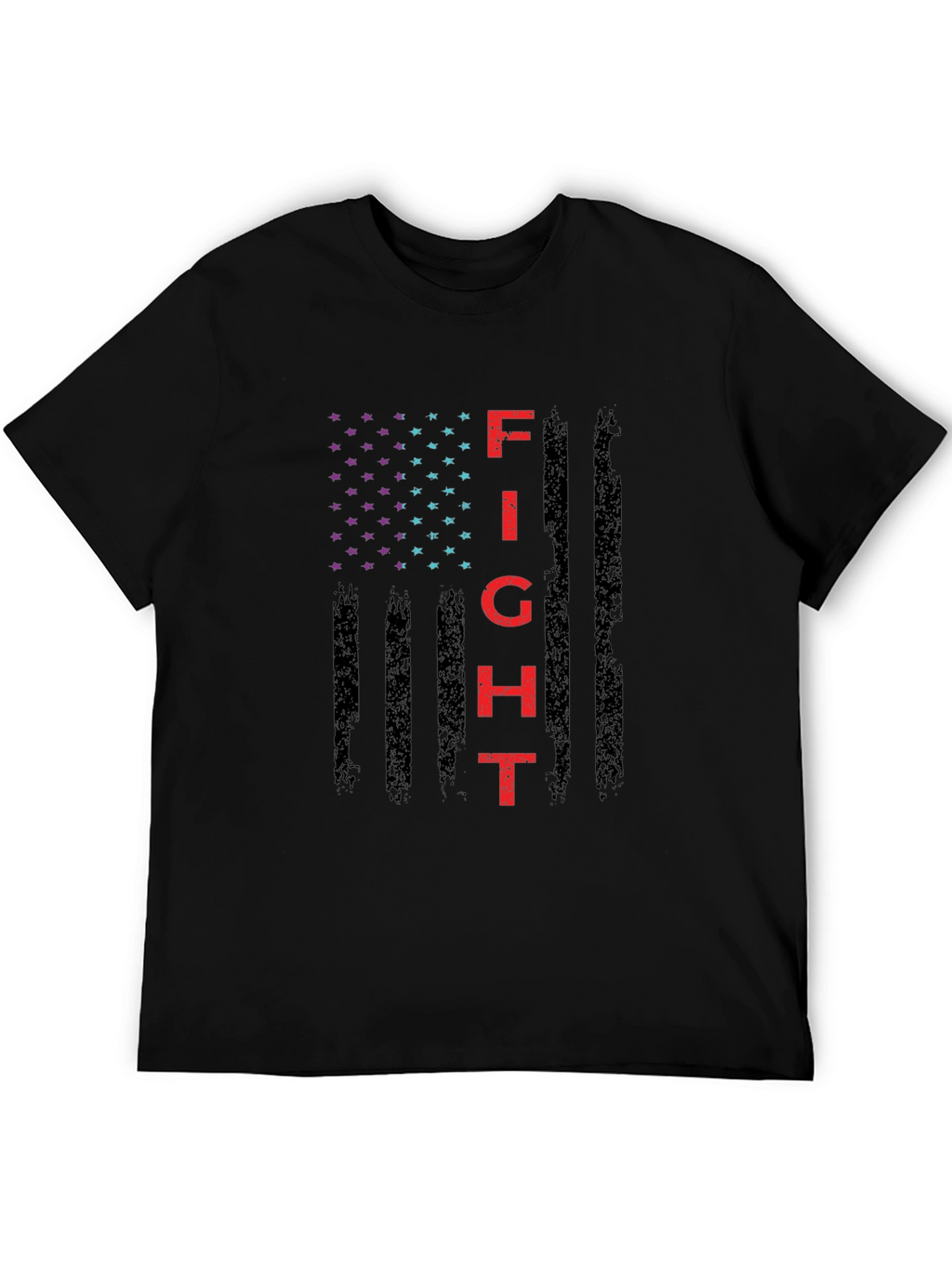 Fight Graphic T-Shirt - Patriotic American Flag Design