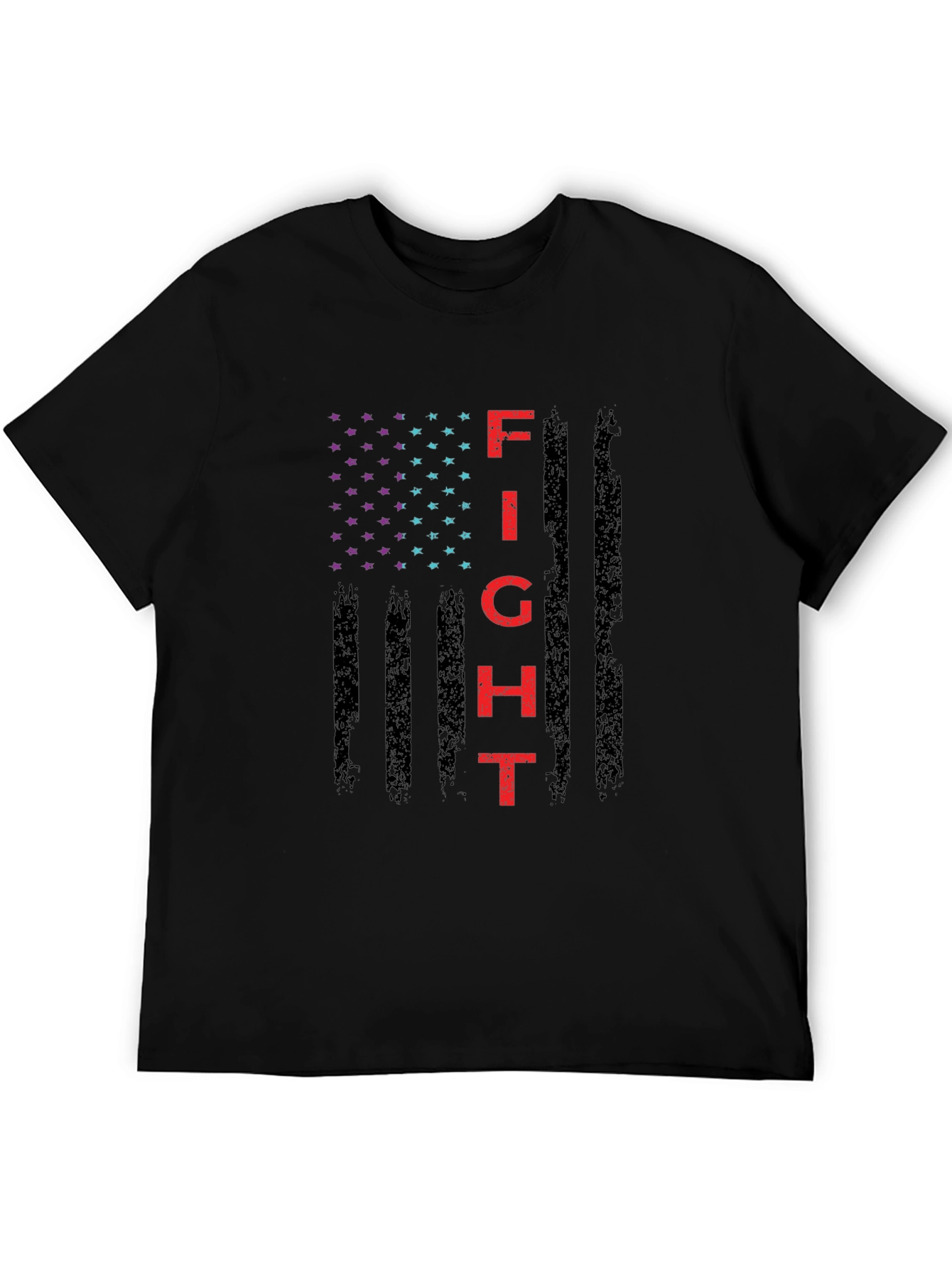 Fight Graphic T-Shirt - Patriotic American Flag Design