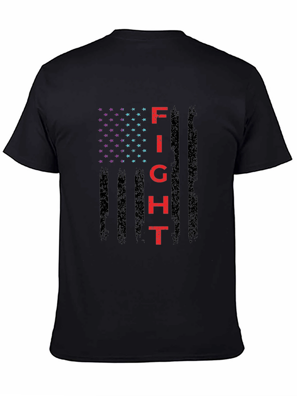 Fight Graphic T-Shirt - Patriotic American Flag Design
