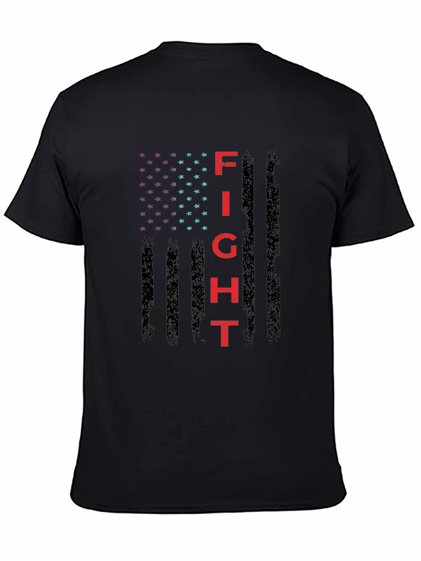 Fight Graphic T-Shirt - Patriotic American Flag Design
