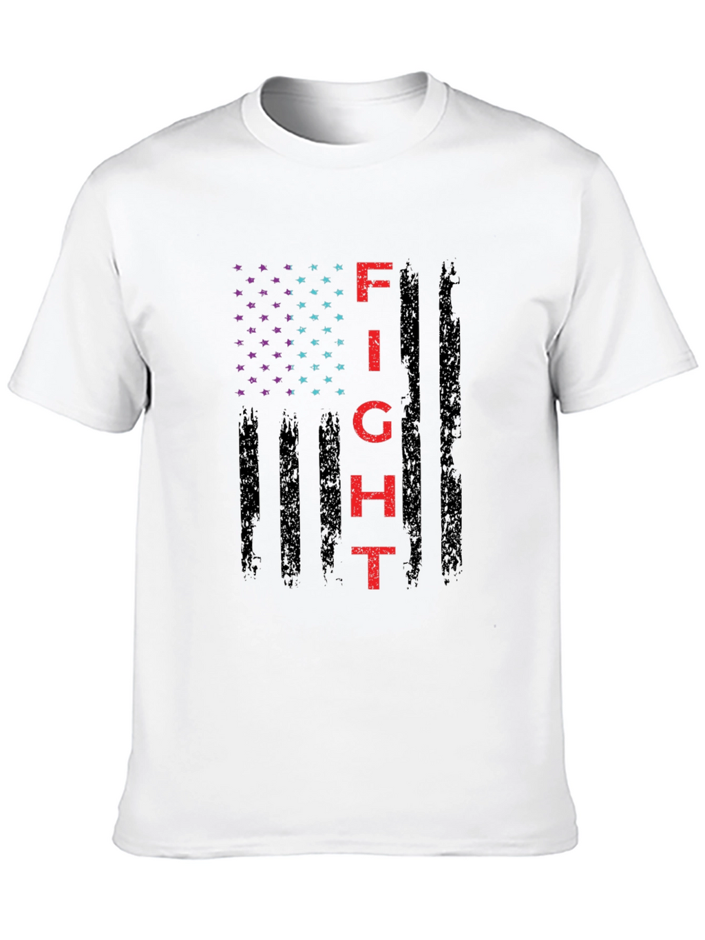 Fight Graphic T-Shirt - Patriotic American Flag Design
