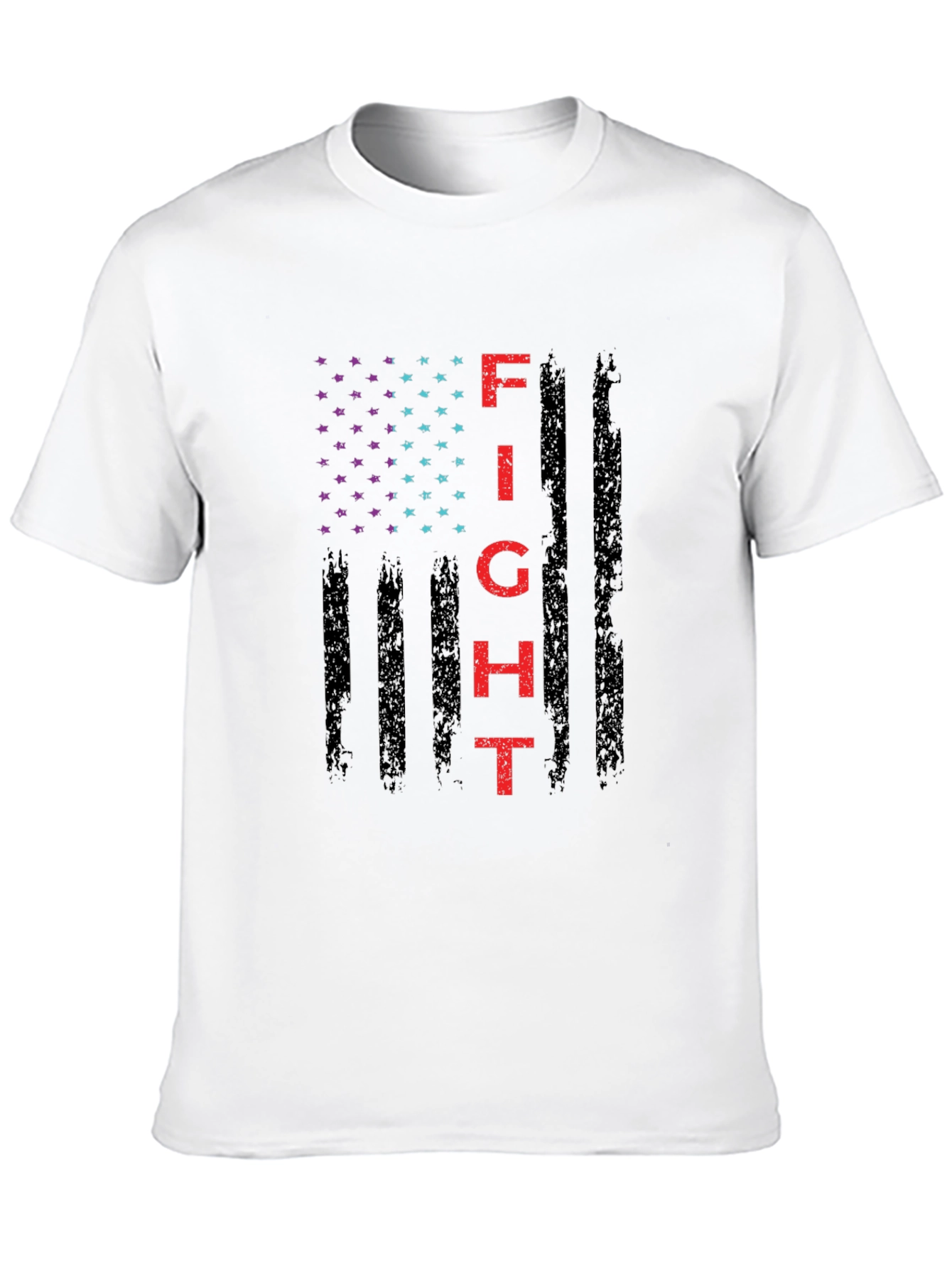Fight Graphic T-Shirt - Patriotic American Flag Design