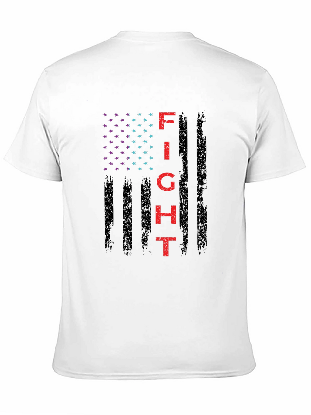 Fight Graphic T-Shirt - Patriotic American Flag Design