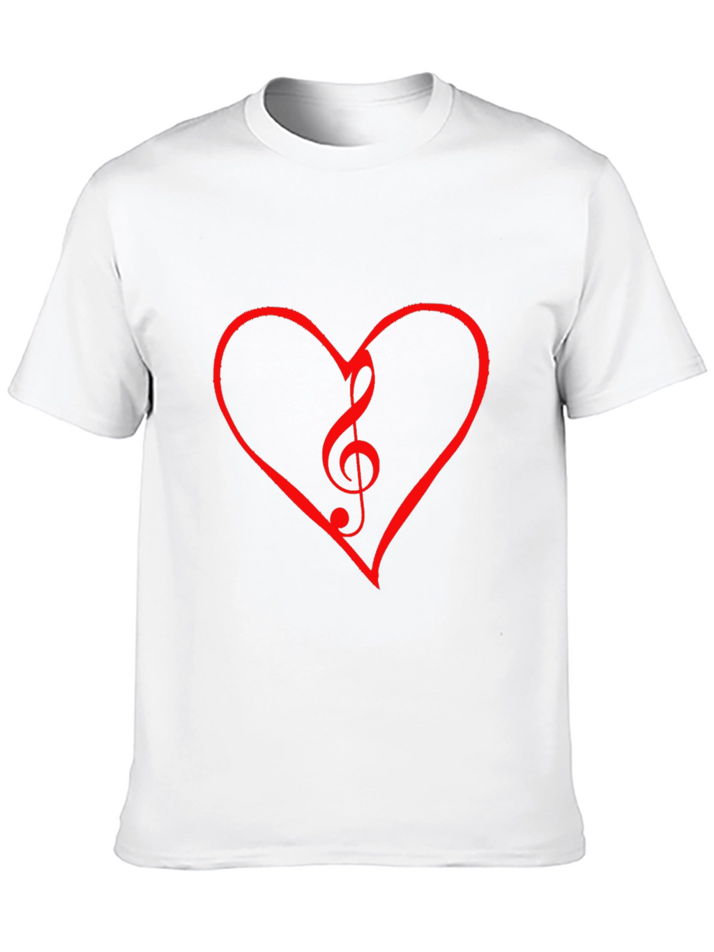 Heart Treble Clef Graphic Tee - Black