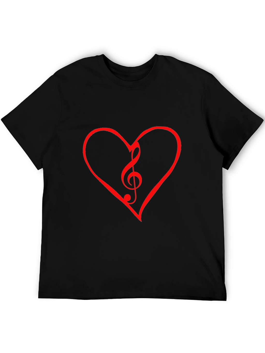 Heart Treble Clef Graphic Tee - Black