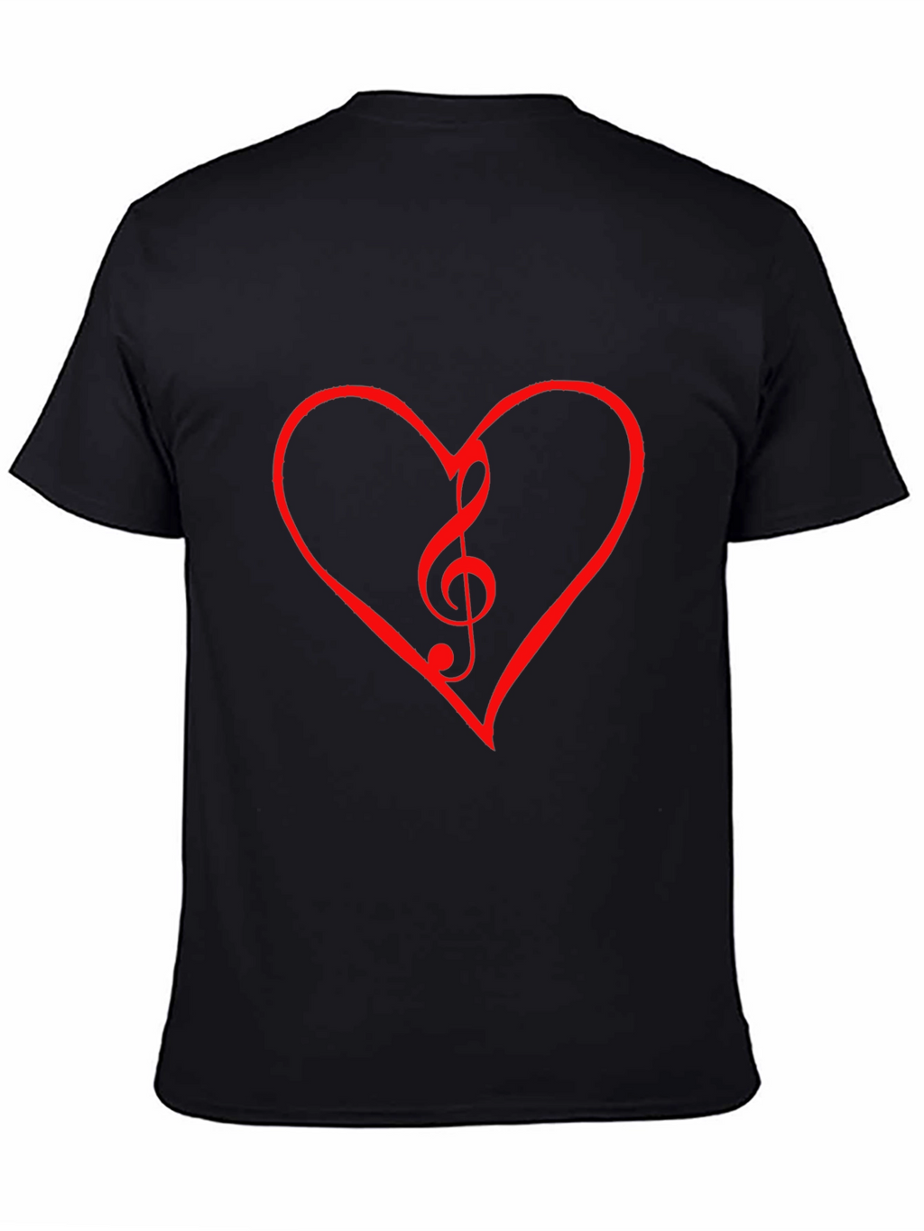 Heart Treble Clef Graphic Tee - Black