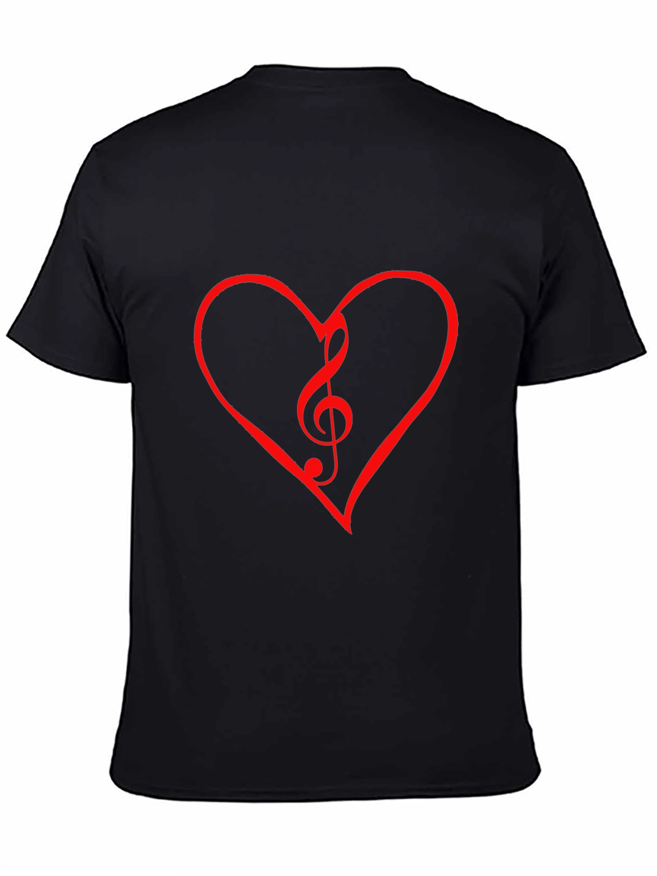 Heart Treble Clef Graphic Tee - Black