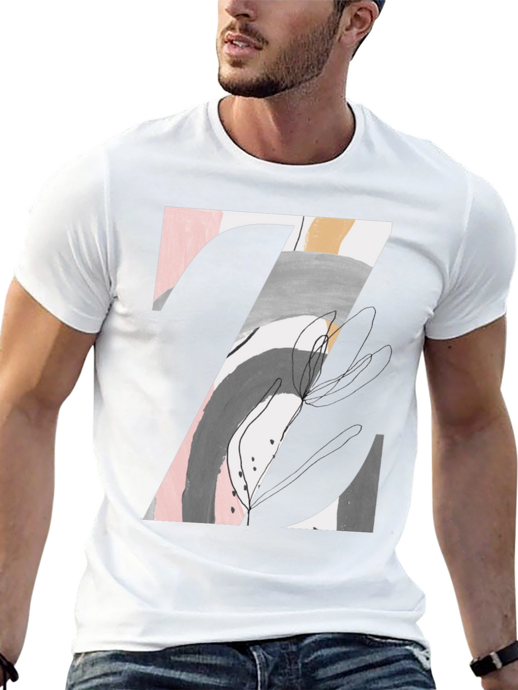 Abstract Art Graphic Tee - Mens Black T-Shirt