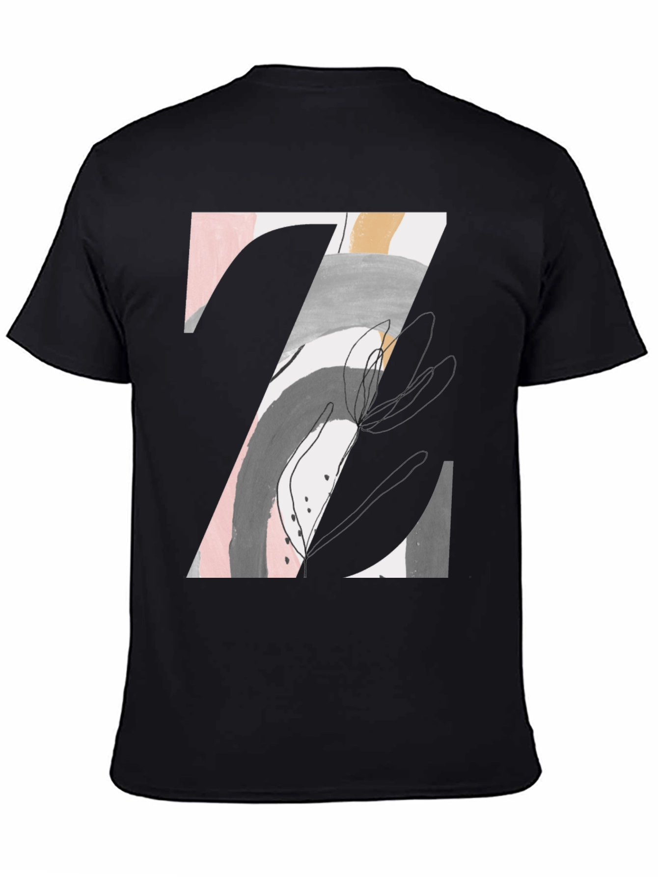 Abstract Art Graphic Tee - Mens Black T-Shirt