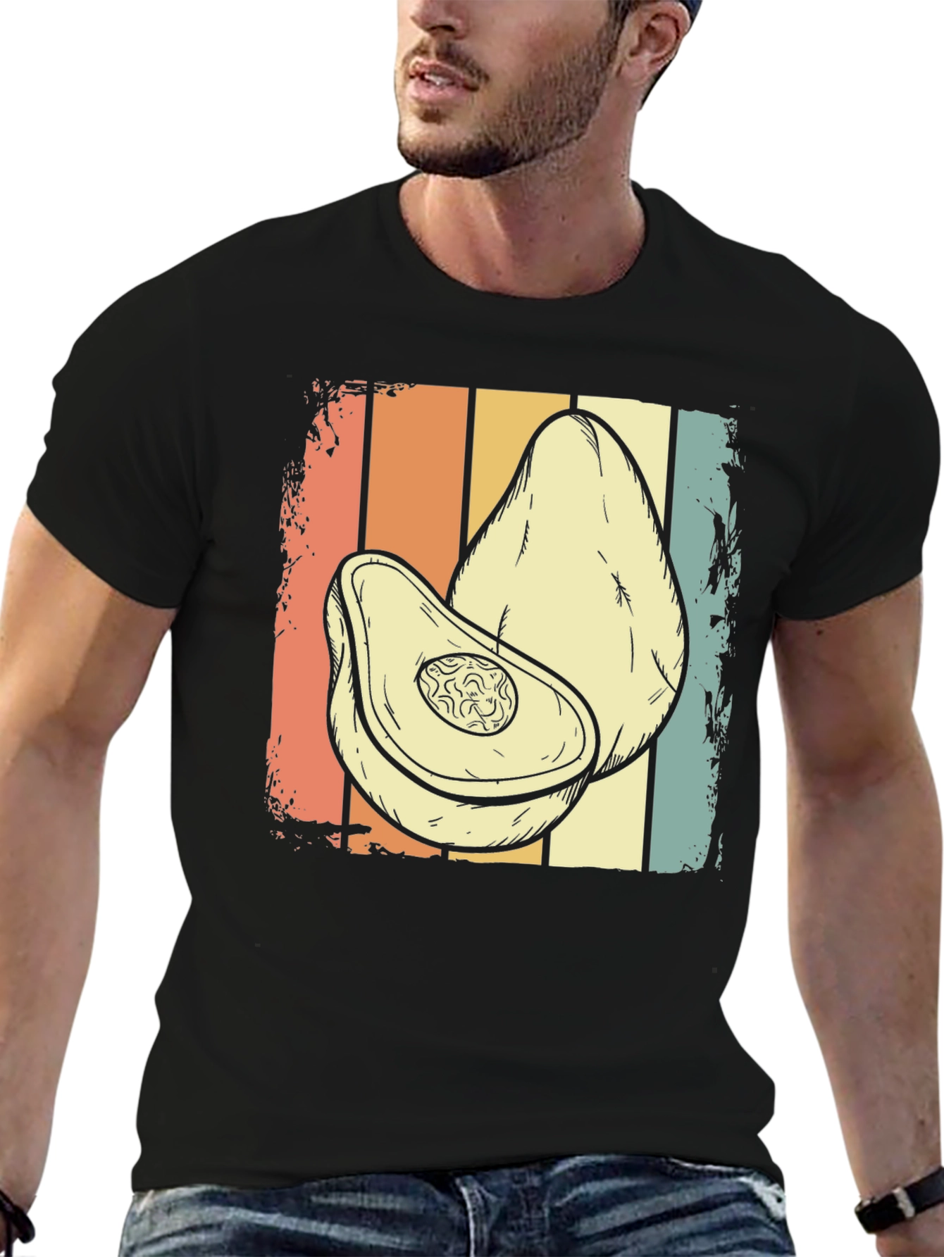Retro Avocado Graphic Tee - Stylish Foodie Shirt