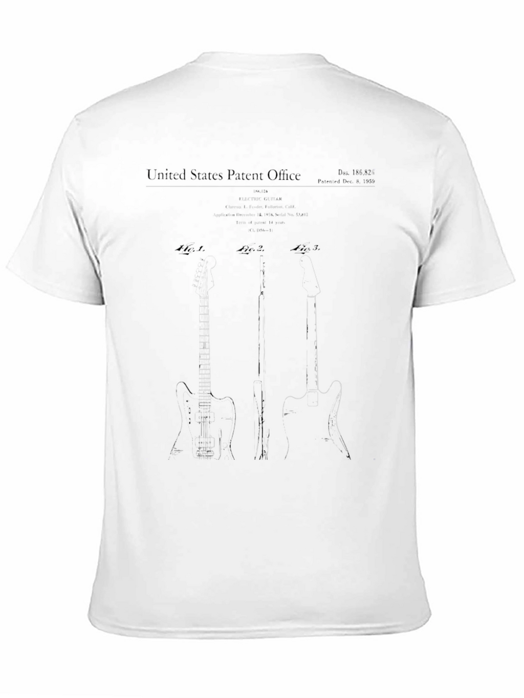 Guitar Patent Print Black T-Shirt