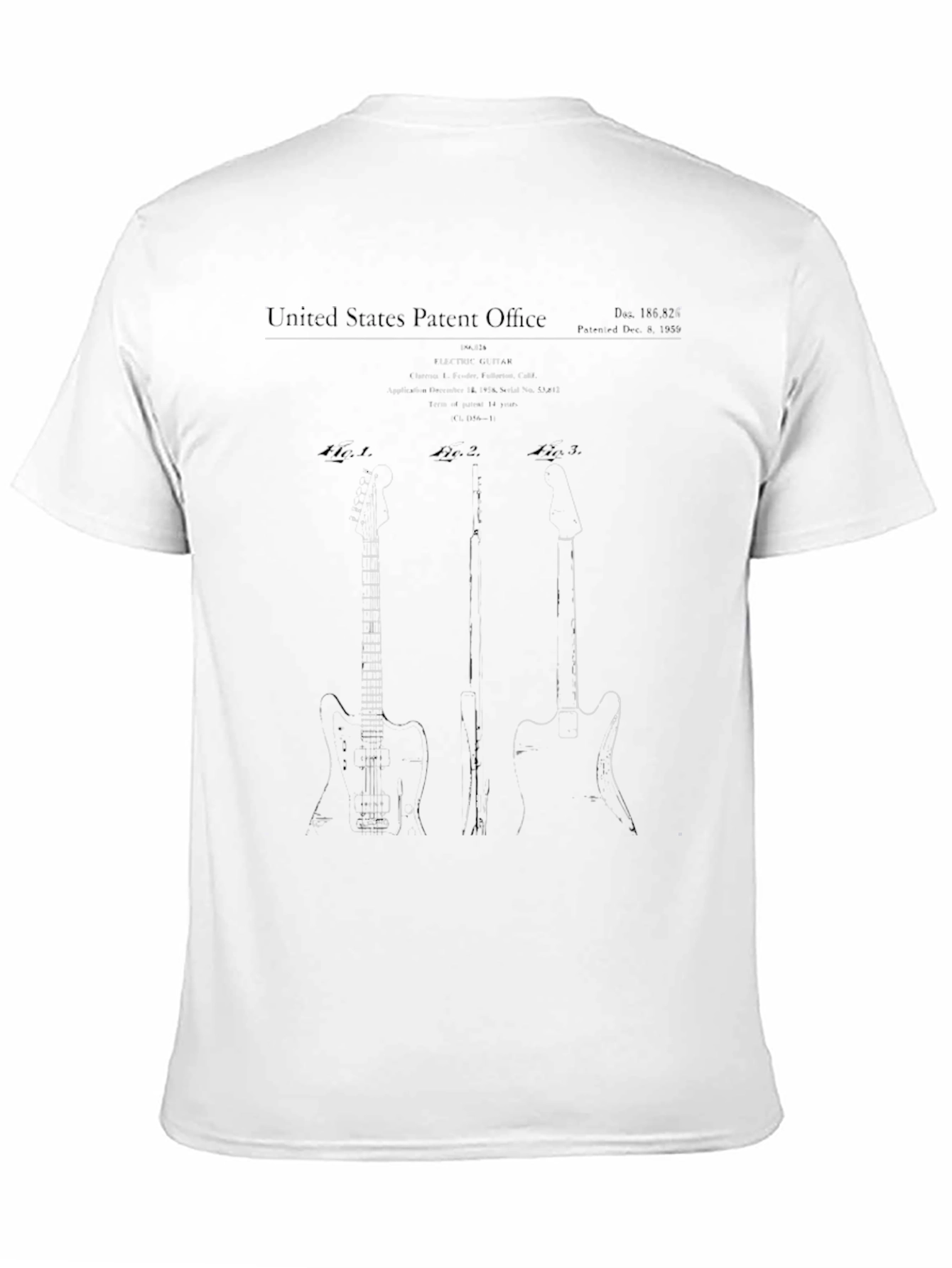 Guitar Patent Print Black T-Shirt