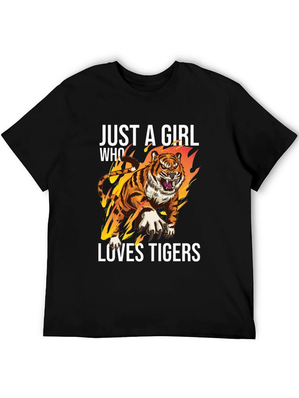 Just A Girl Who Loves Tigers Graphic T-Shirt