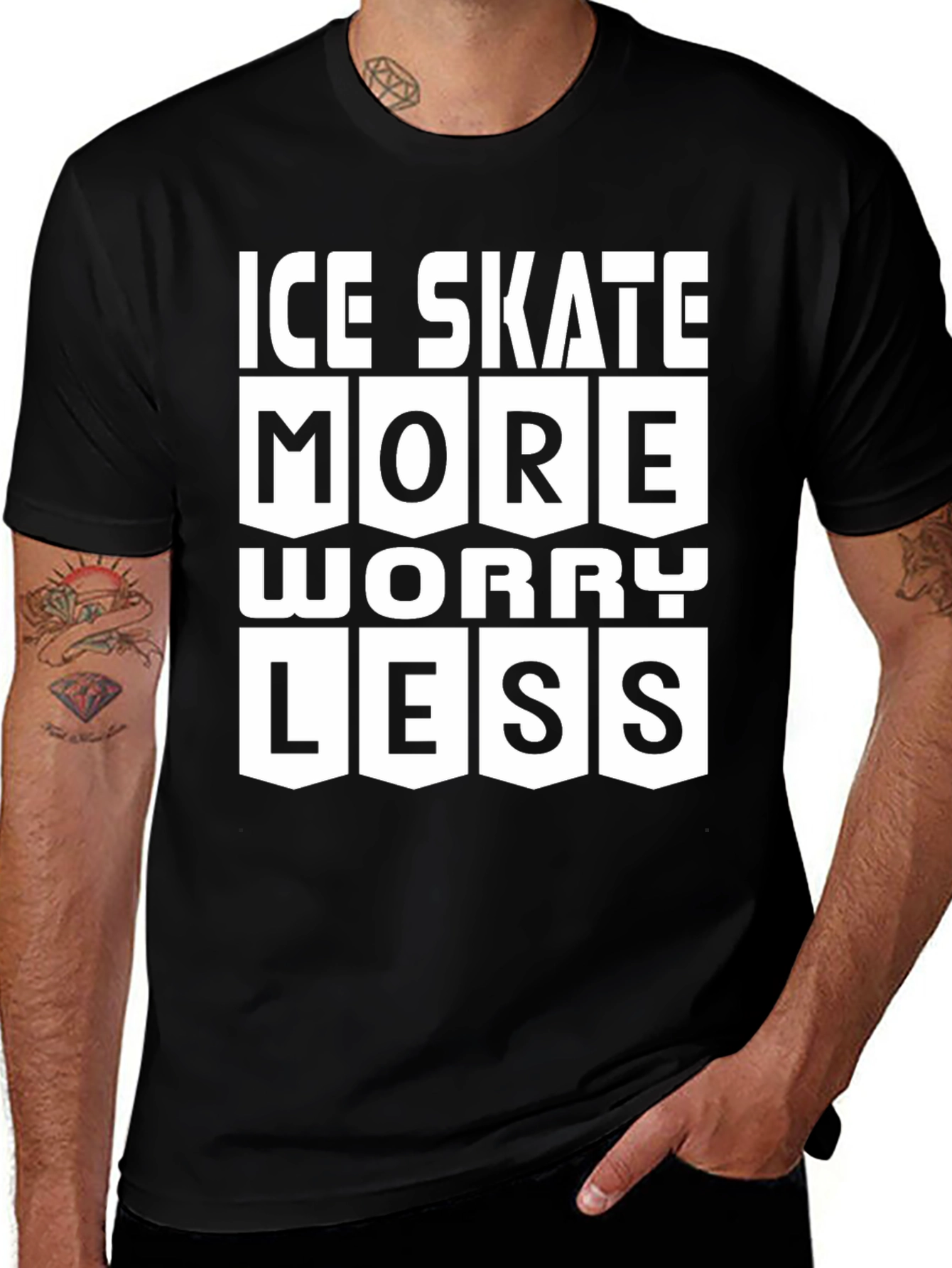 Ice Skate More Worry Less Graphic T-Shirt