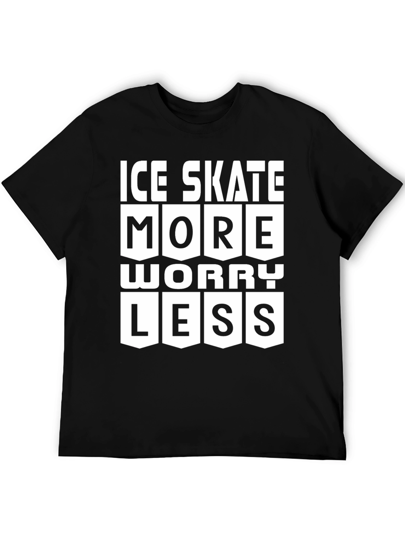 Ice Skate More Worry Less Graphic T-Shirt