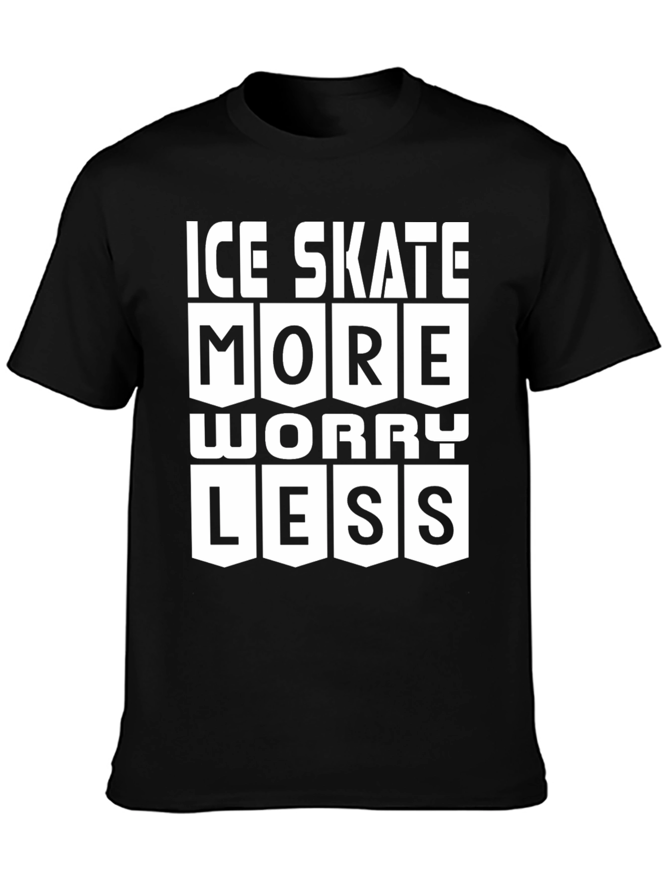 Ice Skate More Worry Less Graphic T-Shirt