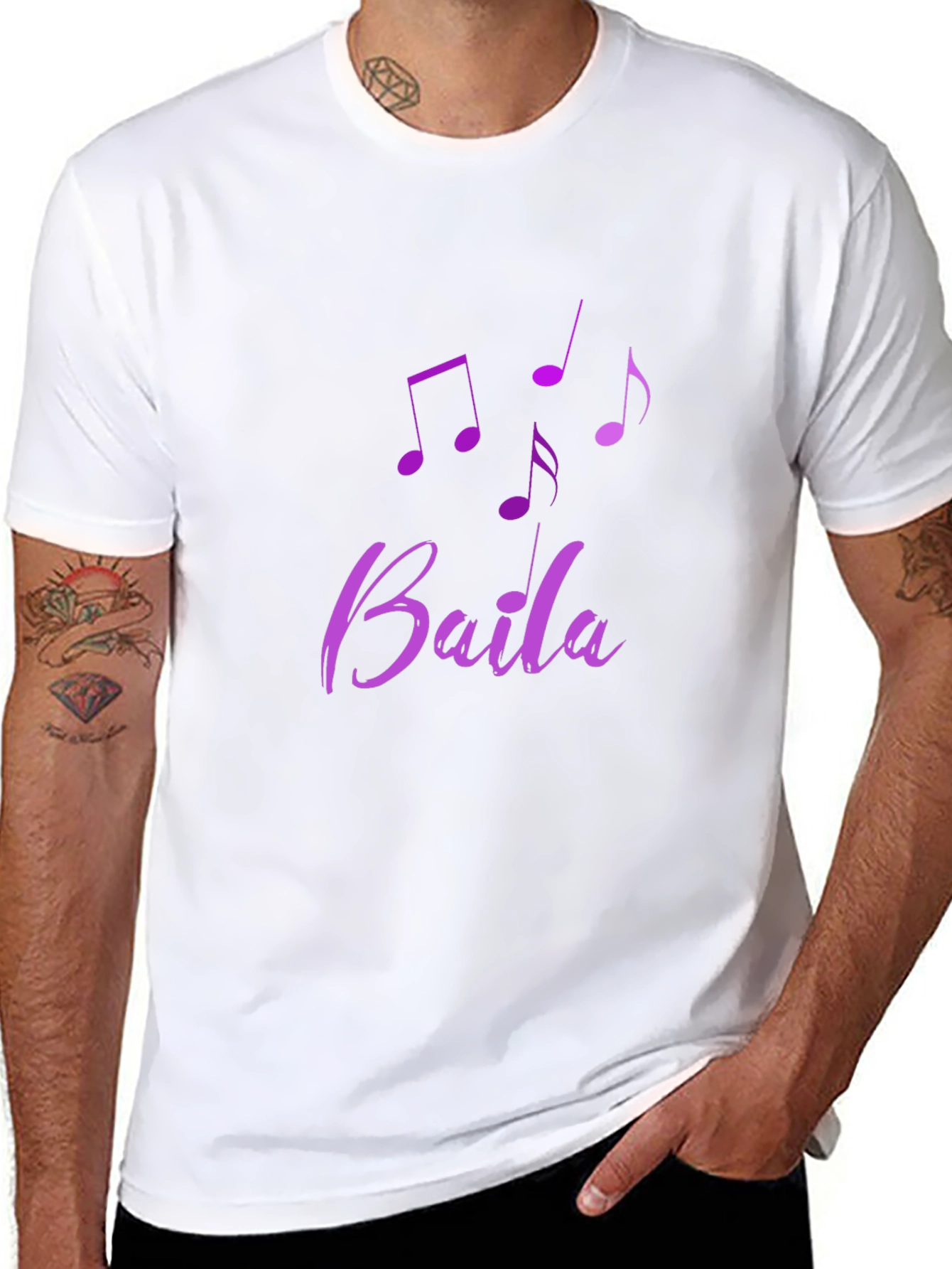 Baila Music Note Tee - Stylish Black Cotton Shirt