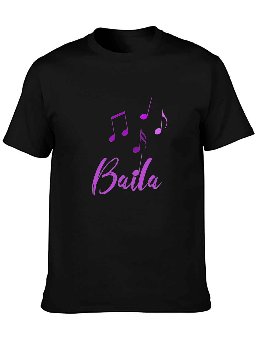 Baila Music Note Tee - Stylish Black Cotton Shirt