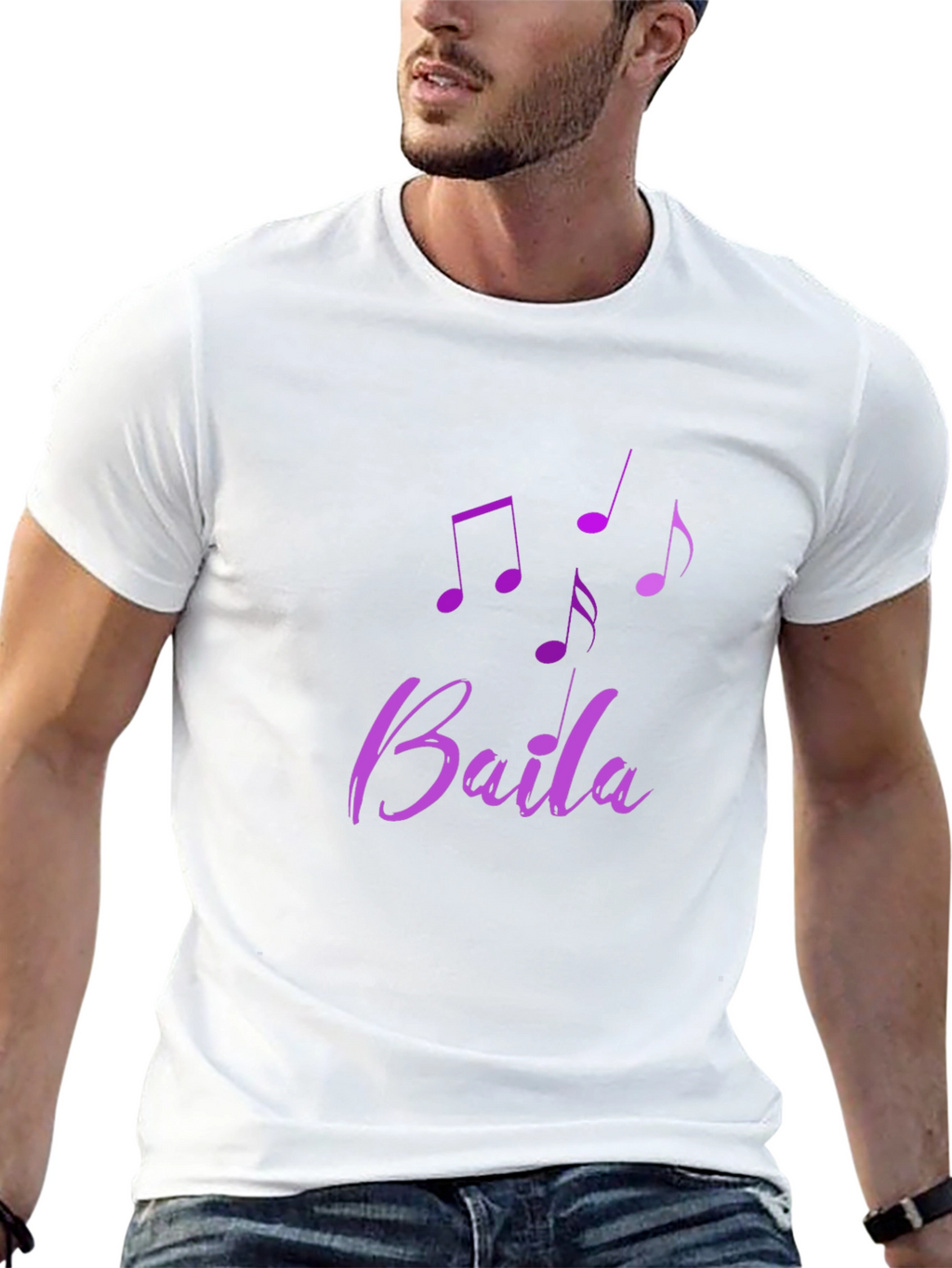 Baila Music Note Tee - Stylish Black Cotton Shirt
