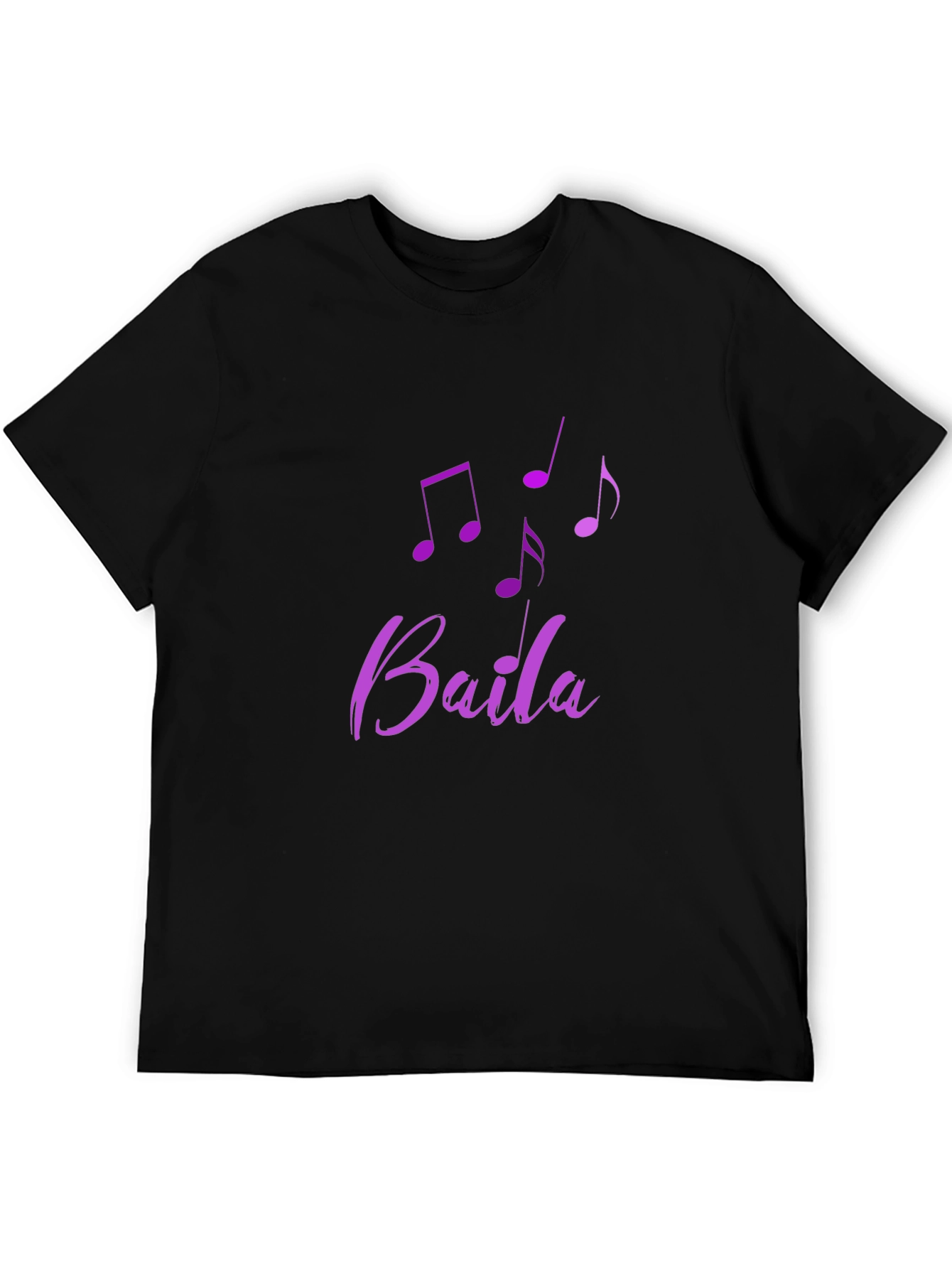 Baila Music Note Tee - Stylish Black Cotton Shirt