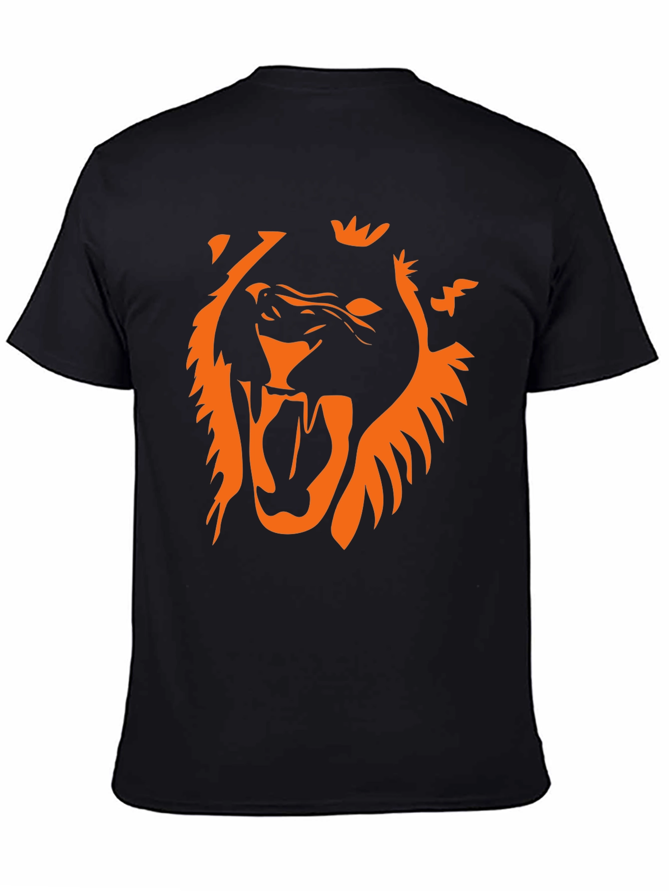 Bold Lion Graphic Tee - Black Cotton T-Shirt