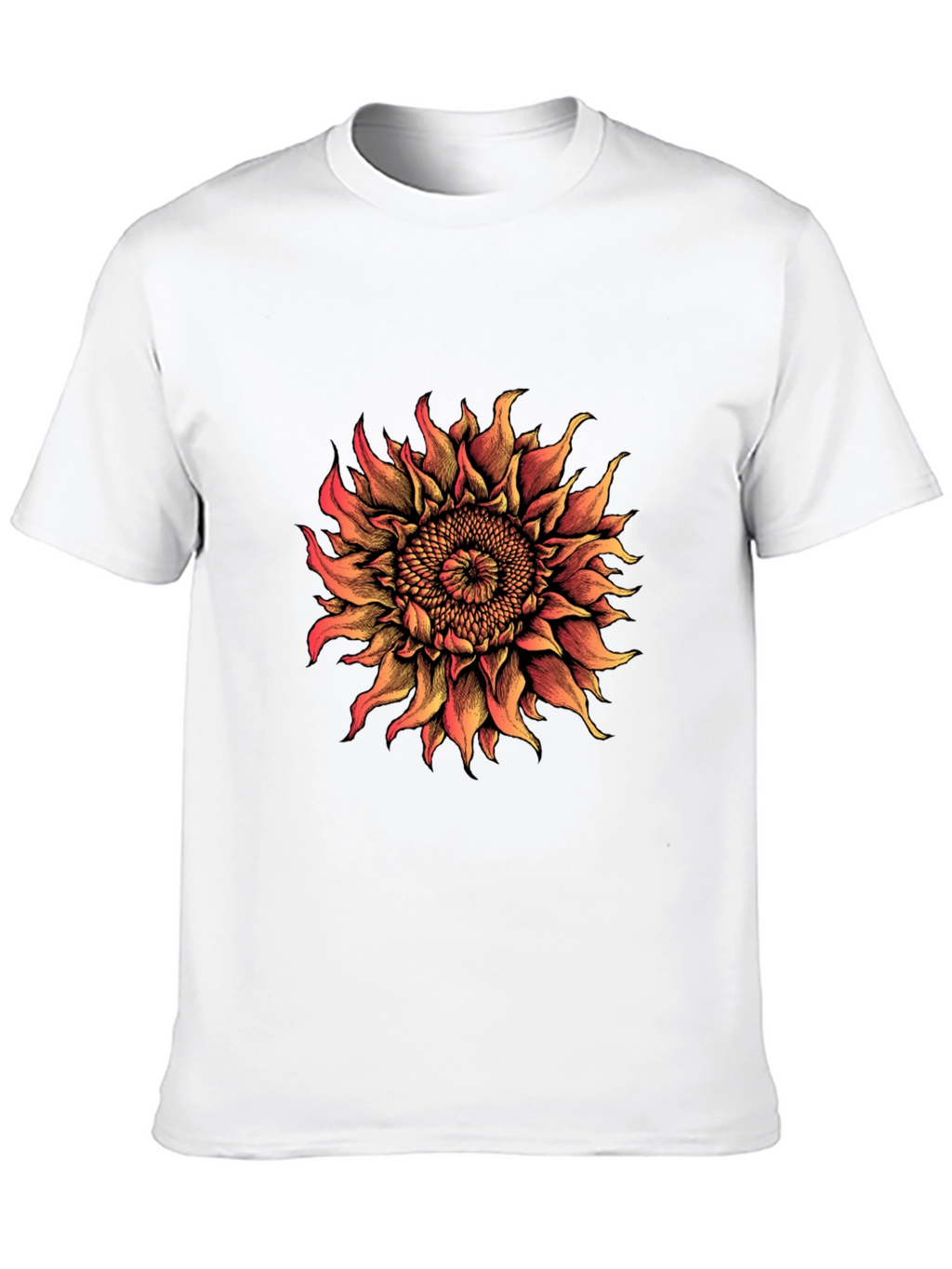 Sunflower Graphic Print T-Shirt - Black