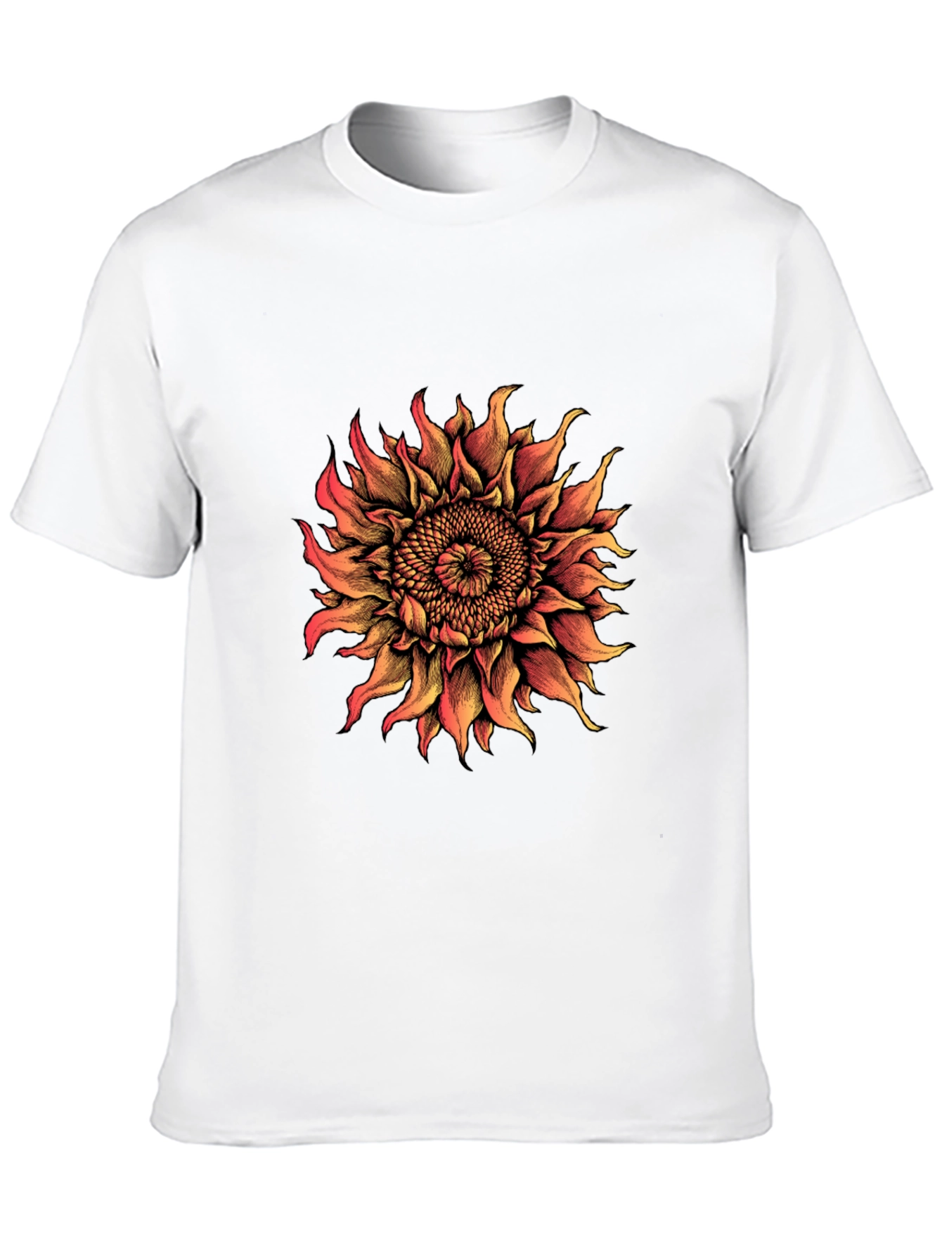 Sunflower Graphic Print T-Shirt - Black