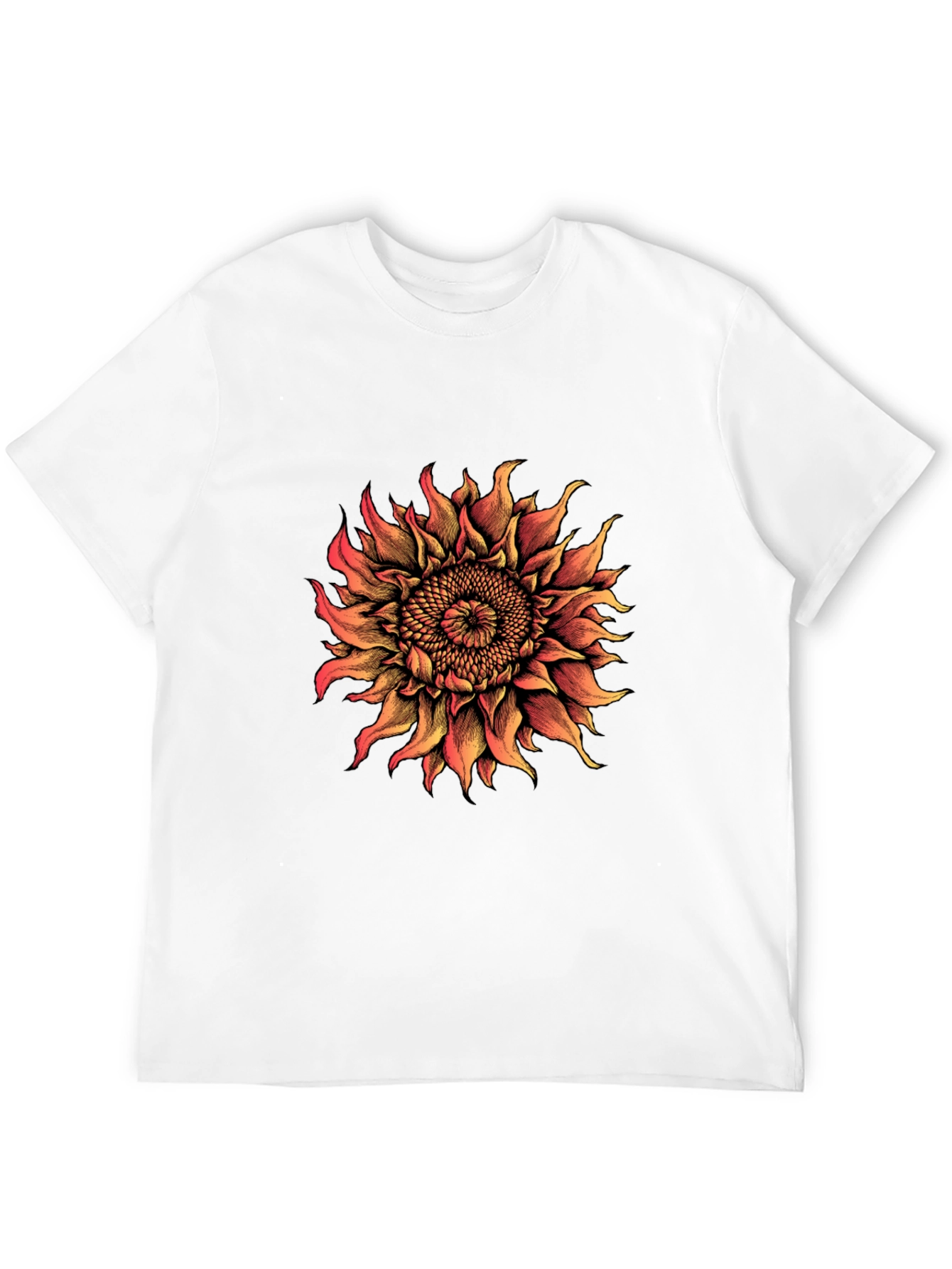Sunflower Graphic Print T-Shirt - Black