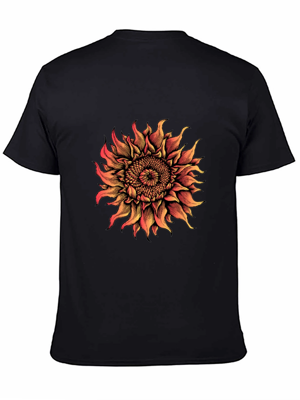 Sunflower Graphic Print T-Shirt - Black