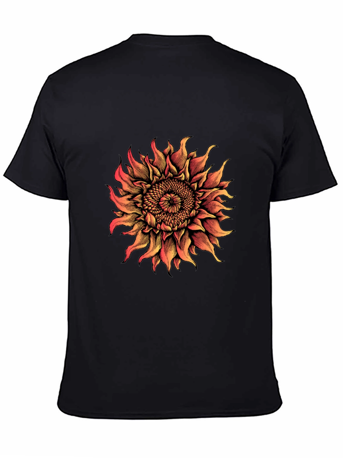 Sunflower Graphic Print T-Shirt - Black
