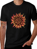Sunflower Graphic Print T-Shirt - Black