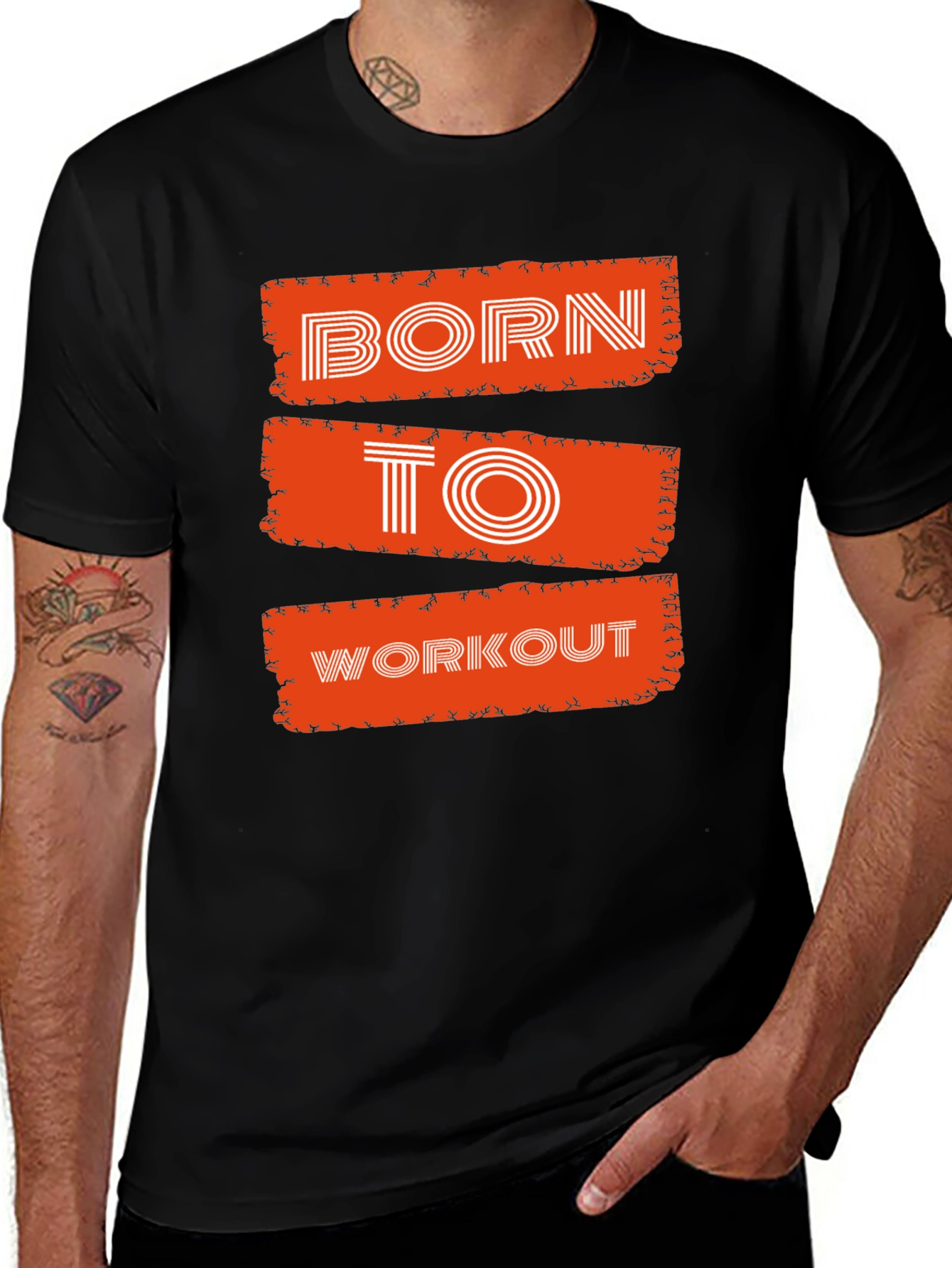 Born To Workout Graphic Tee - Black