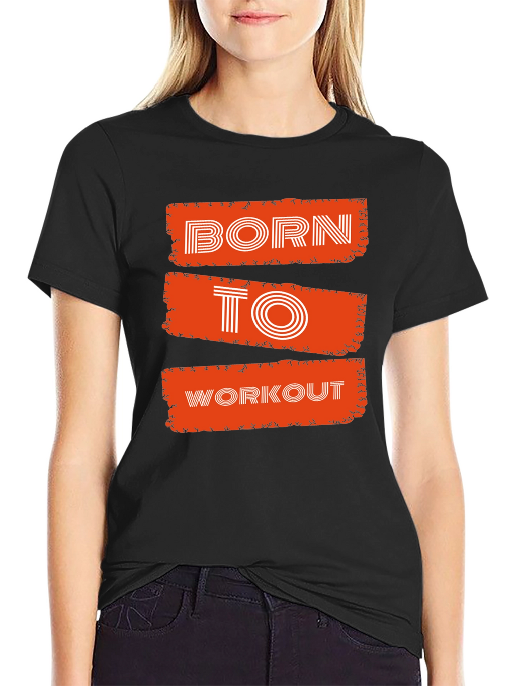 Born To Workout Graphic Tee - Black