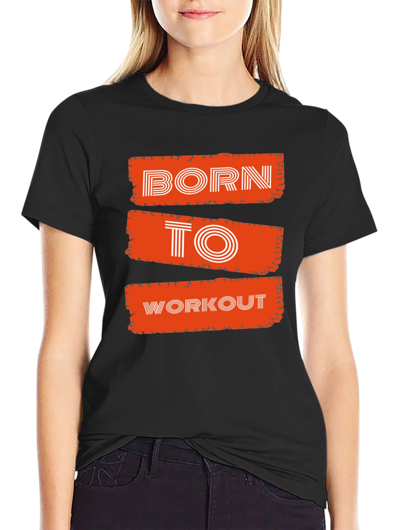 Born To Workout Graphic Tee - Black