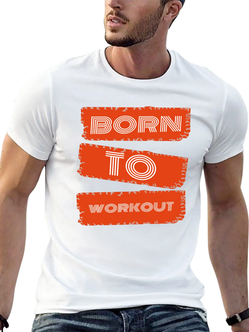 Born To Workout Graphic Tee - Black