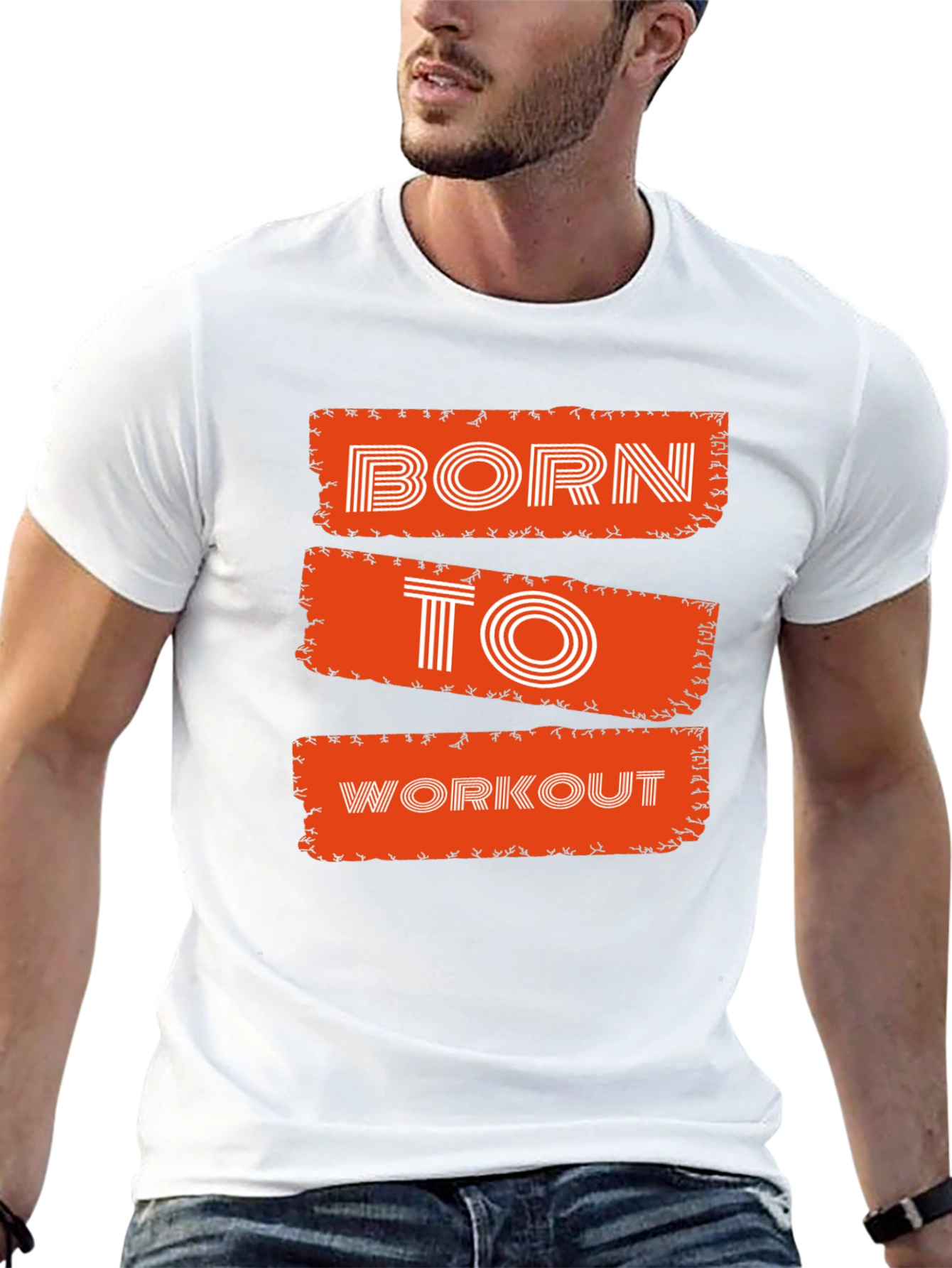 Born To Workout Graphic Tee - Black