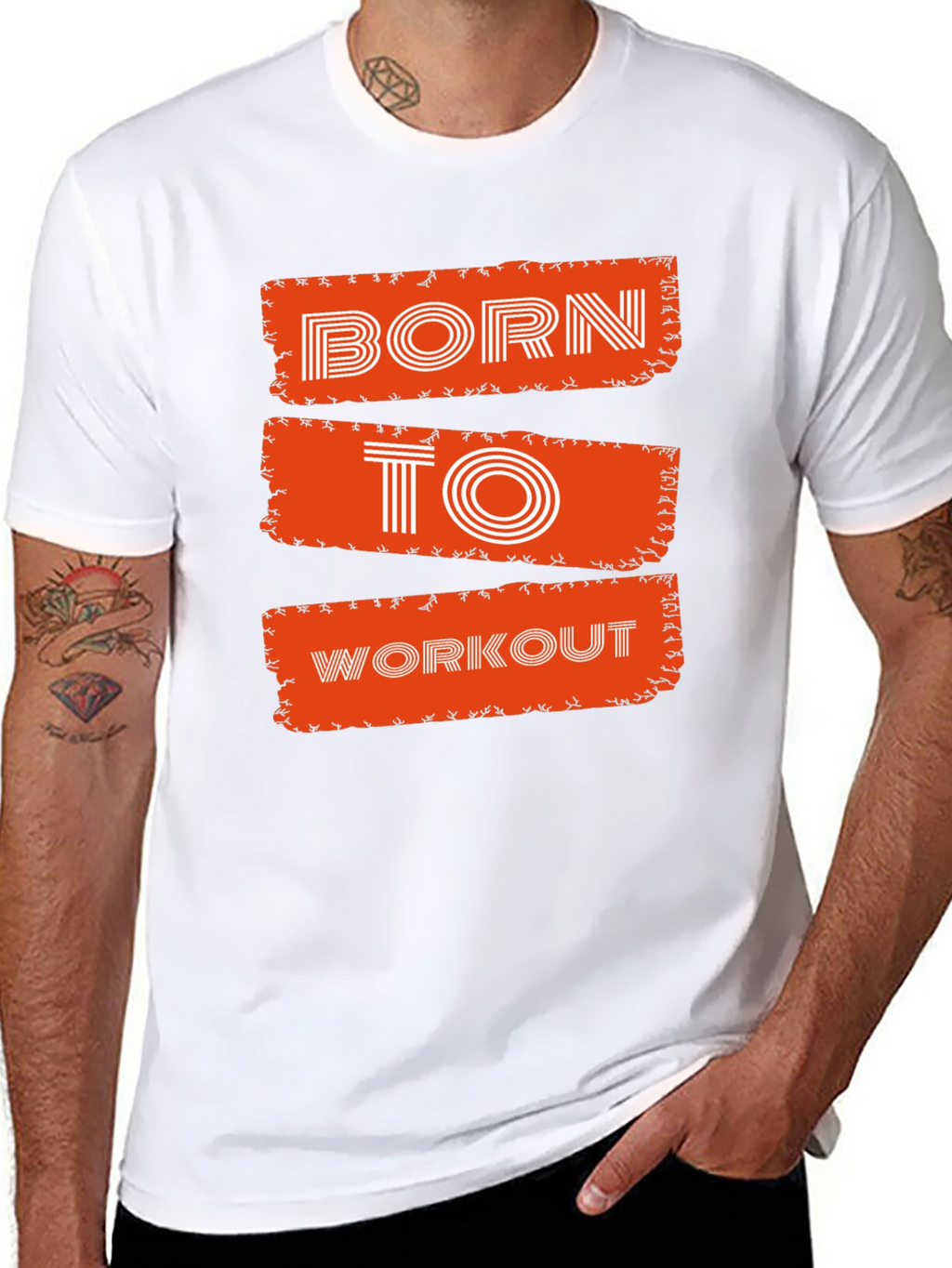 Born To Workout Graphic Tee - Black
